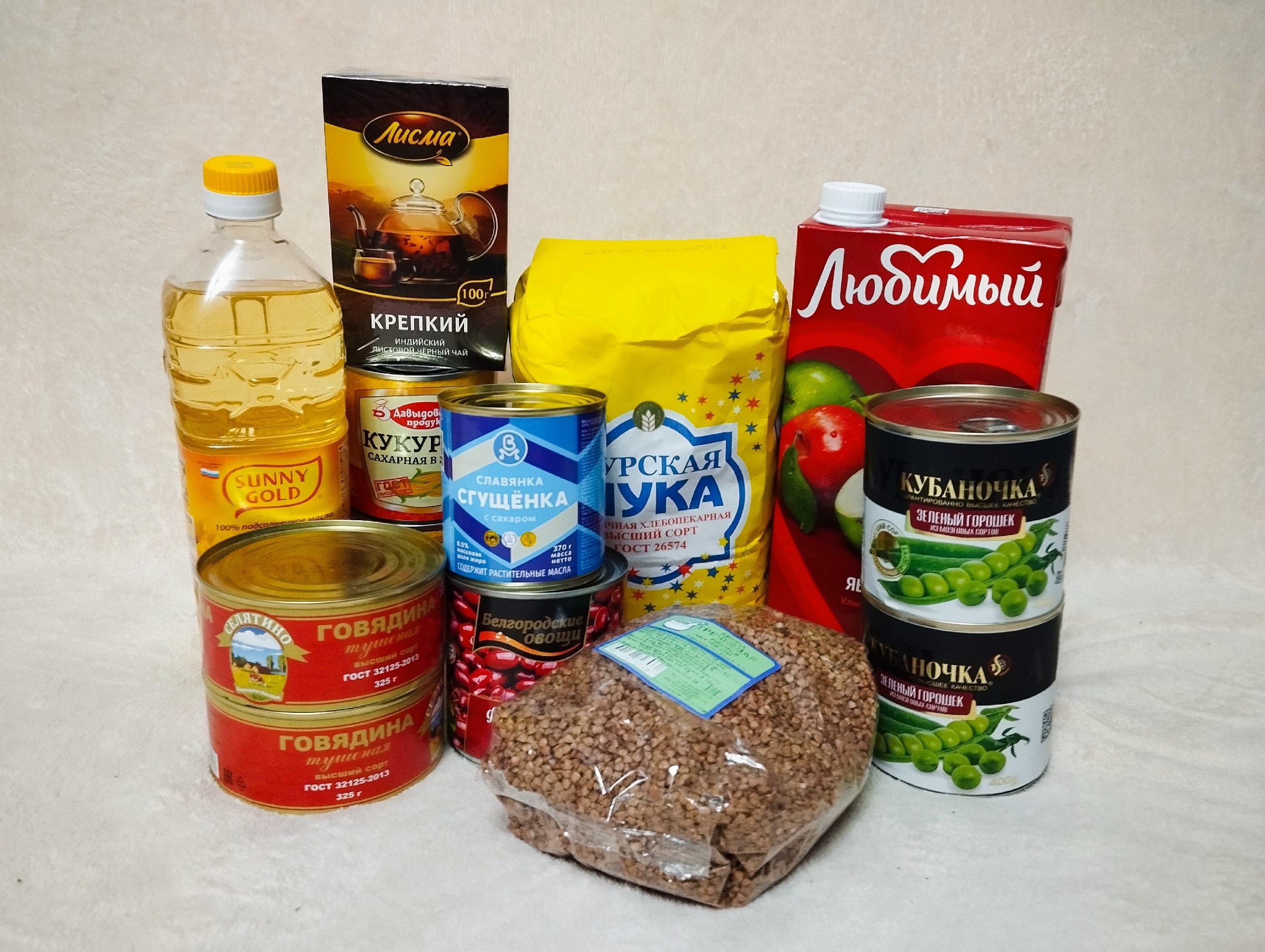 Состав продуктового набора для учащихся 1-4 классов на апрель